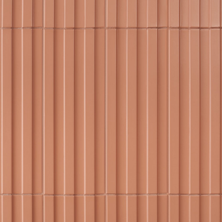 Terracotta 6x18 Matte Porcelain Fluted Wall Tile
