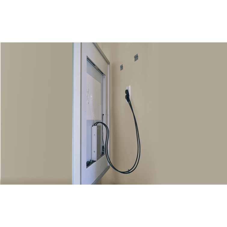 Sleek Aluminum Frameless Rectangular Lighted Mirror 36"x40"