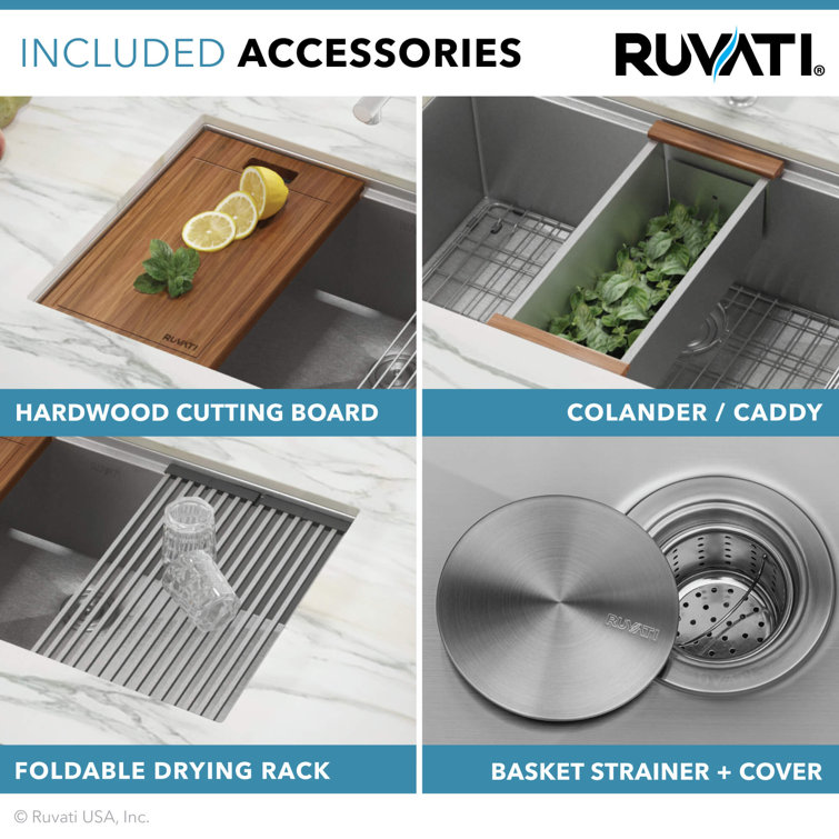 30-Inch Stainless Steel Workstation Kitchen Sink with Accessories