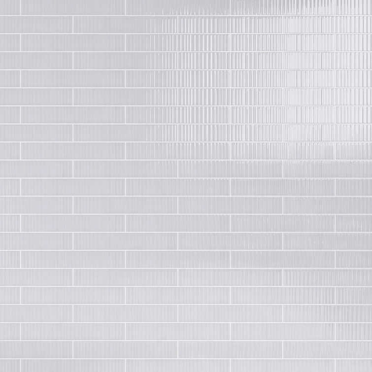Nova White Glossy Ceramic Subway Wall Tile, 2x12