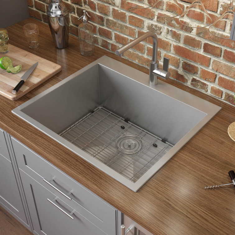 Ruvati 25" Stainless Steel Single Bowl Drop-In Kitchen Sink