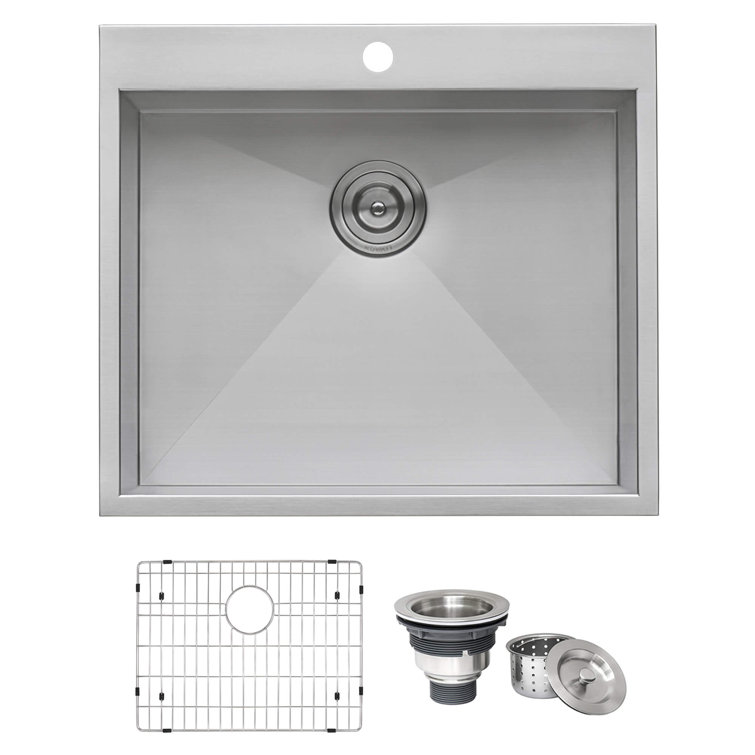Ruvati 25" Stainless Steel Single Bowl Drop-In Kitchen Sink