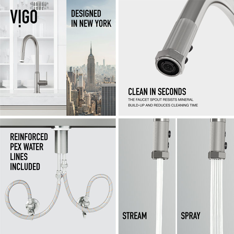 Hart 18" Stainless Steel Pull-Down Kitchen Faucet with Spray
