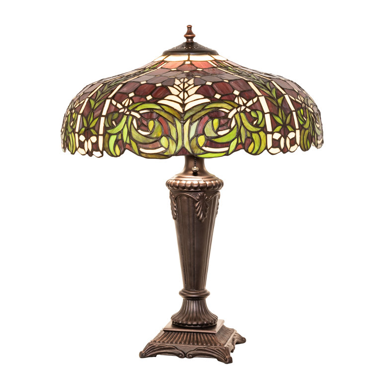 Bronze Stained Glass 1-Light Bavarian Table Lamp