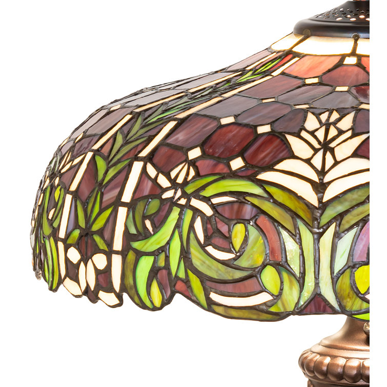 Bronze Stained Glass 1-Light Bavarian Table Lamp