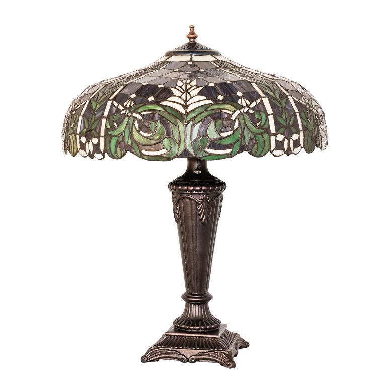 Bronze Stained Glass 1-Light Bavarian Table Lamp
