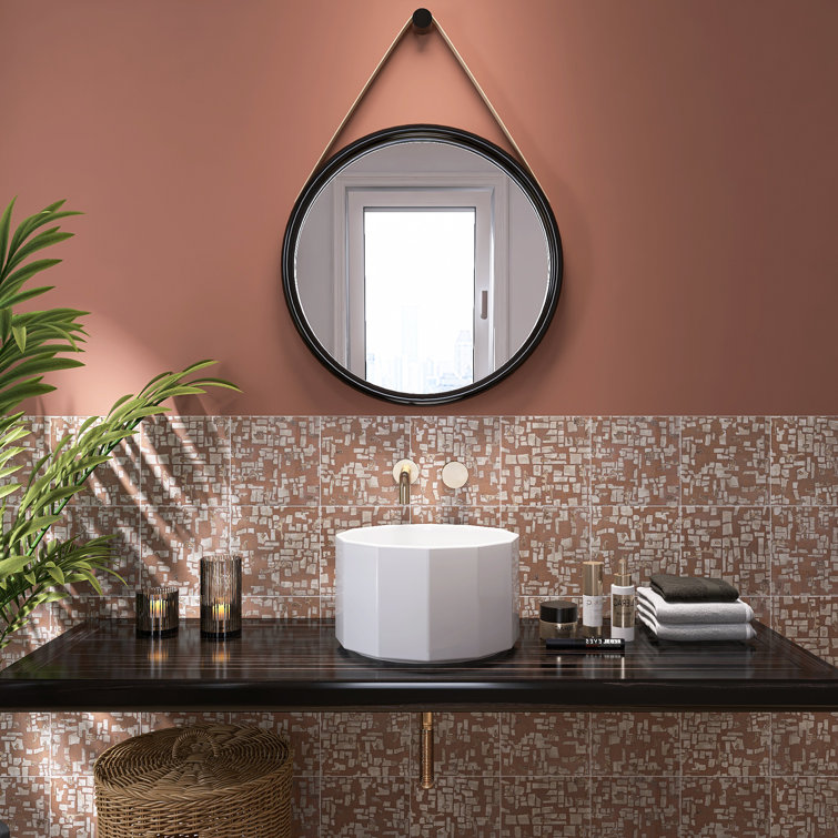 Charlotte 8x8 Fall Copper Textured Porcelain Square Tile