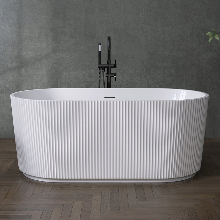 59'' x 29.5'' Freestanding Soaking Acrylic Bathtub