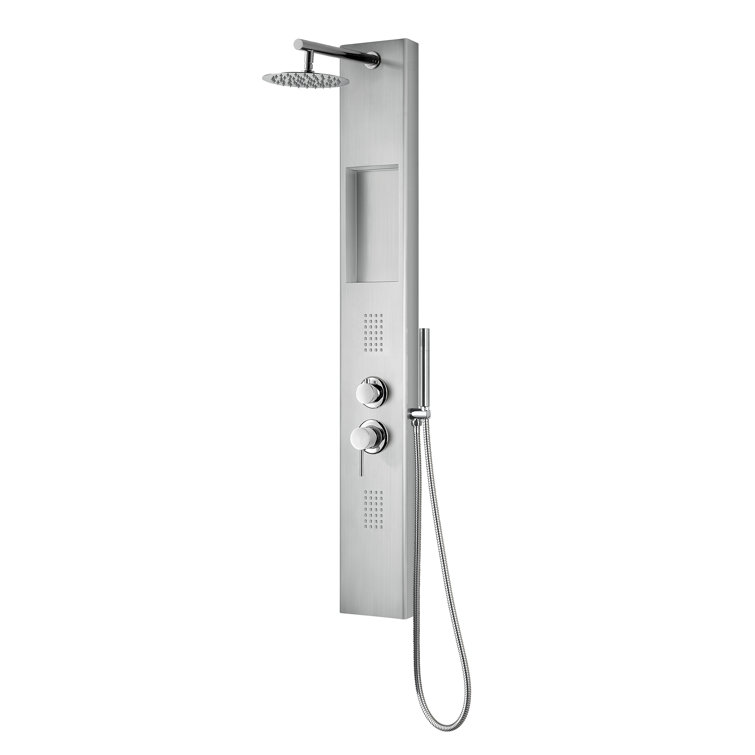 AquaNiche 59" Stainless Steel Shower Panel System with Handshower
