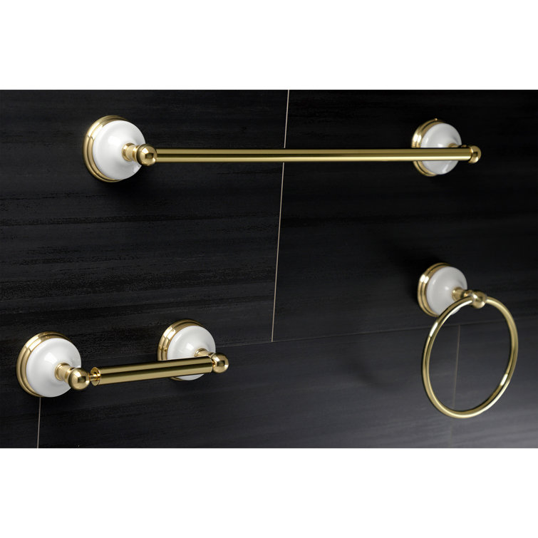 Victorian Polished Brass 3-Piece Bathroom Hardware Set
