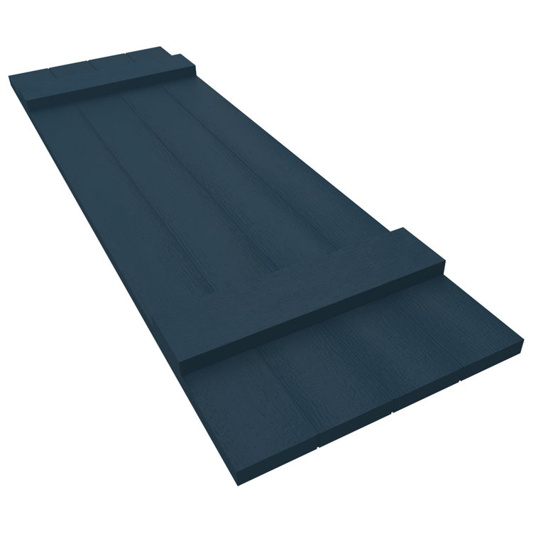 Classic Blue Vinyl Board and Batten Shutters, 14" x 47"