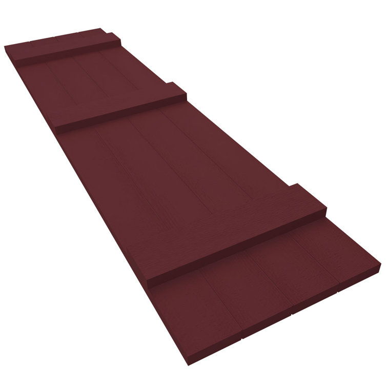 Wineberry Vinyl Board and Batten Shutters, 14"W x 59"H