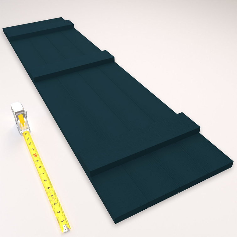Midnight Blue 55" Board-n-Batten Vinyl Shutters with Installation Kit