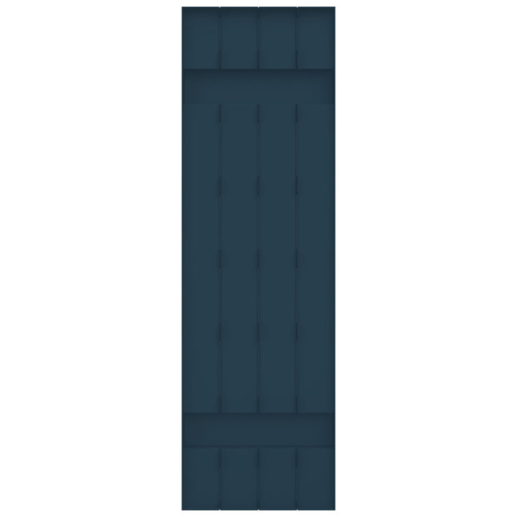 Classic Blue Vinyl Board and Batten Shutters, 14" x 47"
