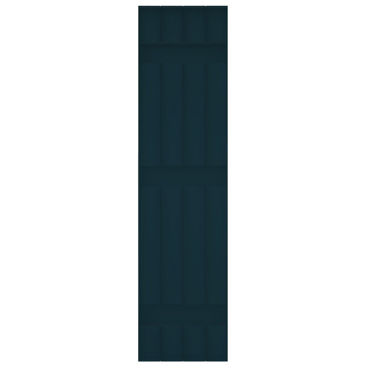 Midnight Blue 55" Board-n-Batten Vinyl Shutters with Installation Kit