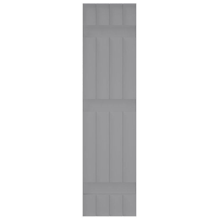 Gray Vinyl 71" Board-n-Batten Exterior Shutters with Installation Kit
