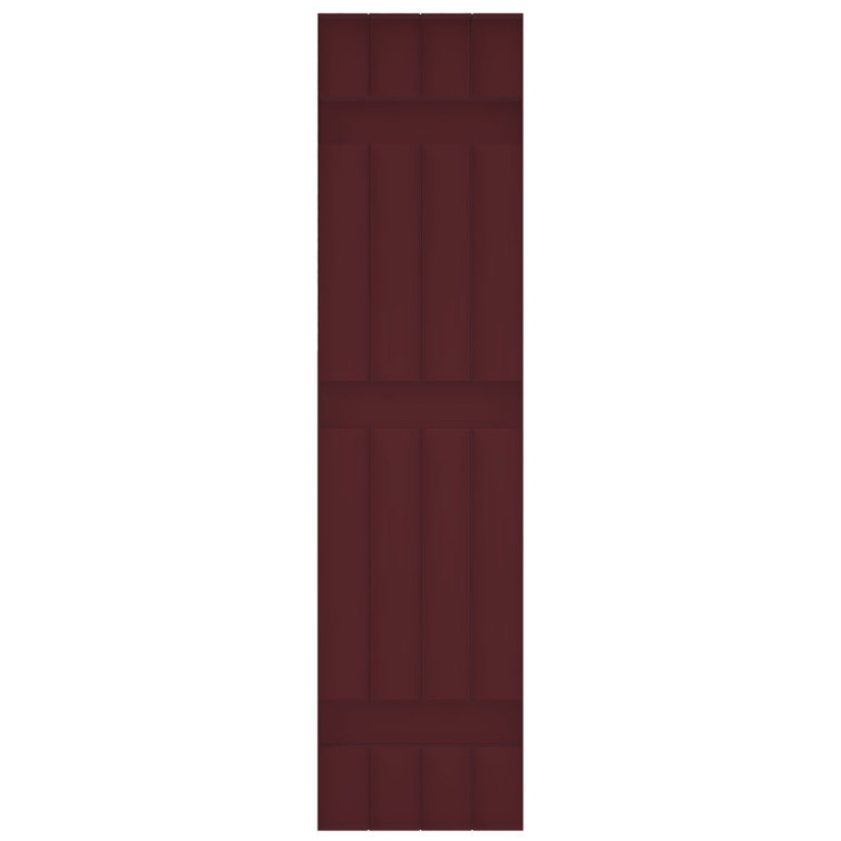 Wineberry Vinyl Board and Batten Shutters, 14"W x 59"H