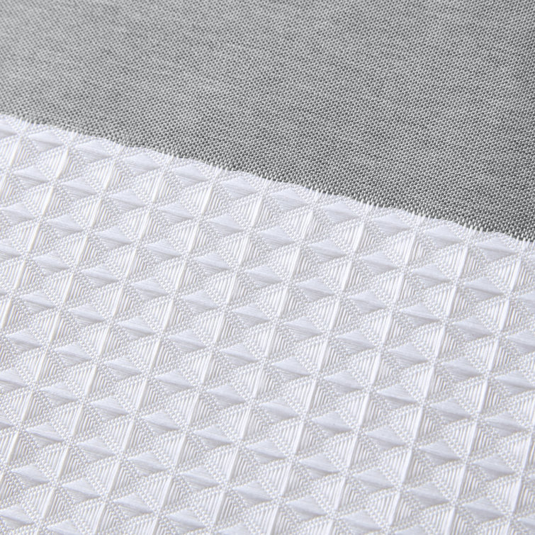 Gray and White Waffle Weave Fabric Shower Curtain