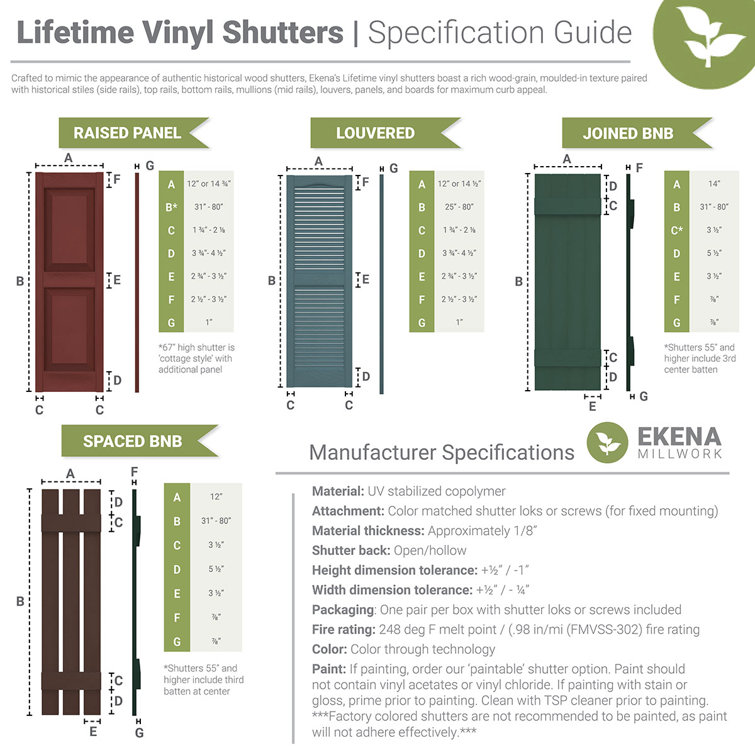 Burgundy Red Vinyl Raised Panel Exterior Shutters, 14.75" x 31"