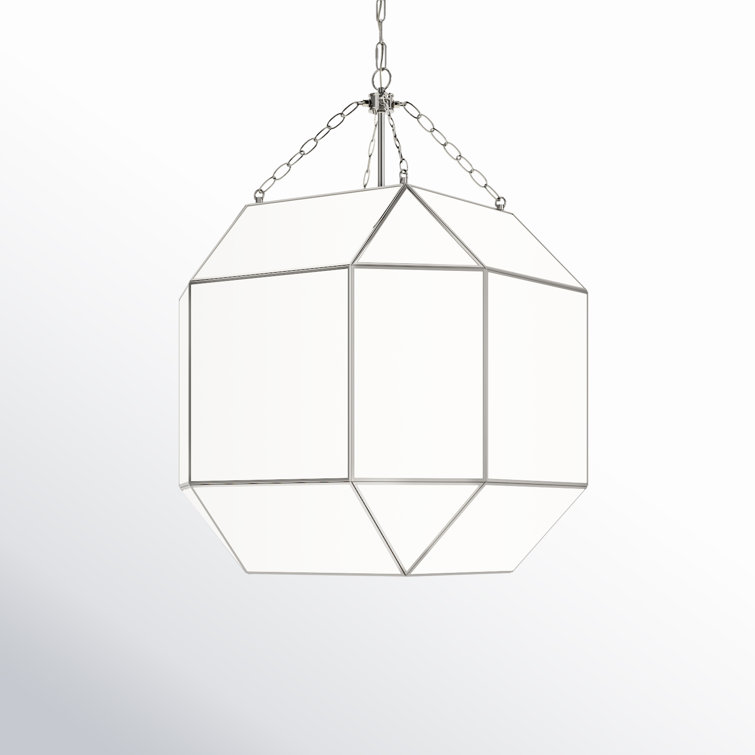 Clark 23'' Contemporary Brushed Nickel Glass Pendant Light