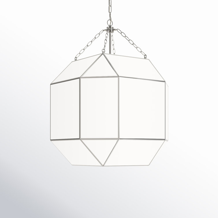 Clark 23'' Contemporary Brushed Nickel Glass Pendant Light