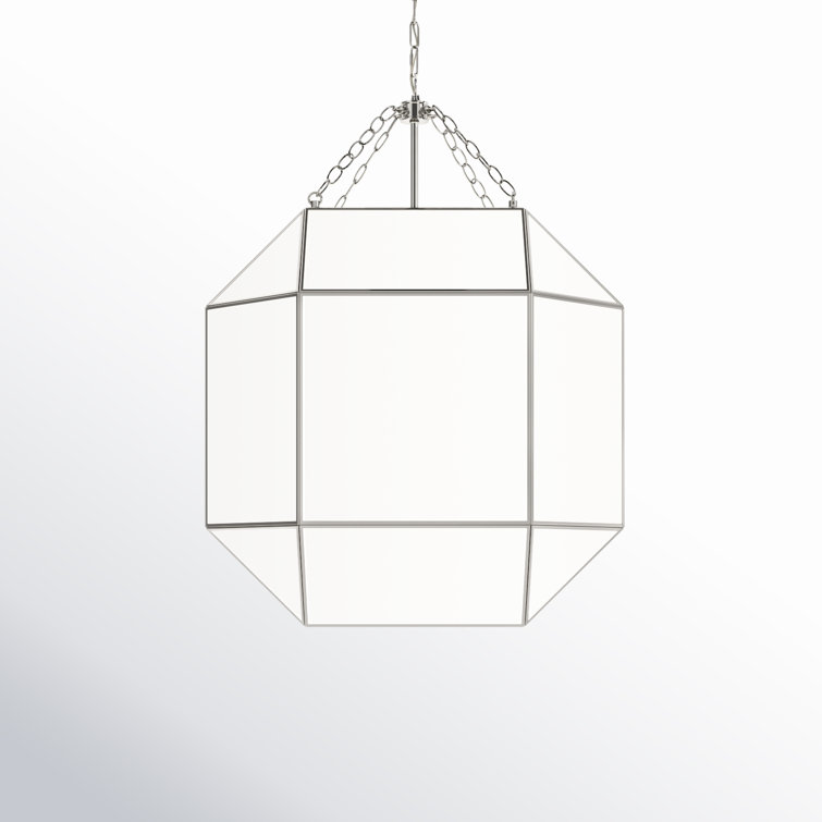 Clark 23'' Contemporary Brushed Nickel Glass Pendant Light