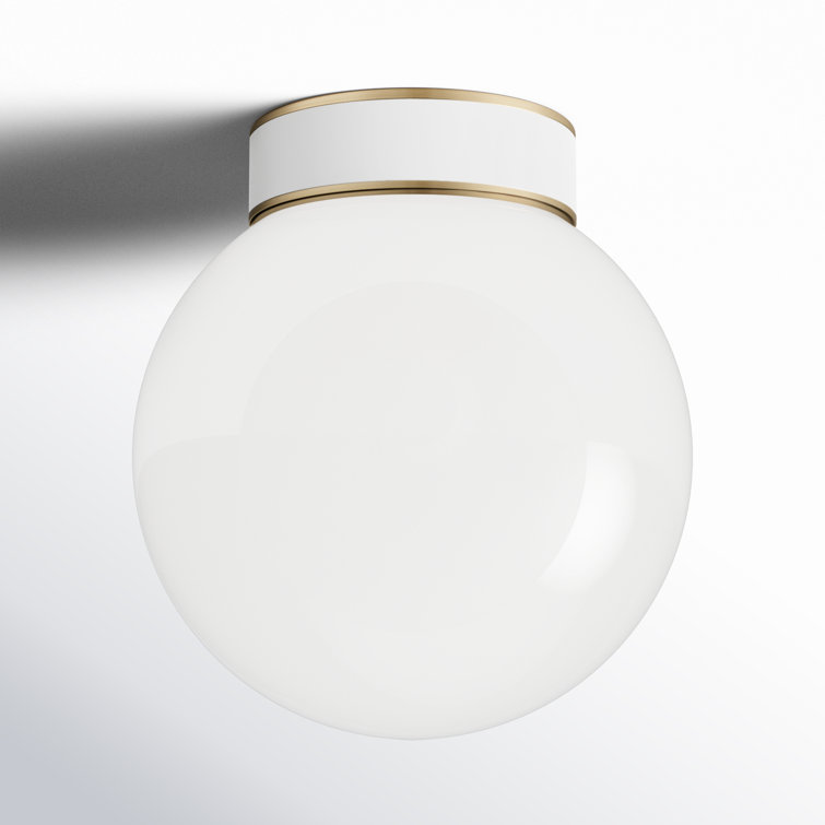 Elegant Polished Nickel Globe Flush Mount with Glass Shade