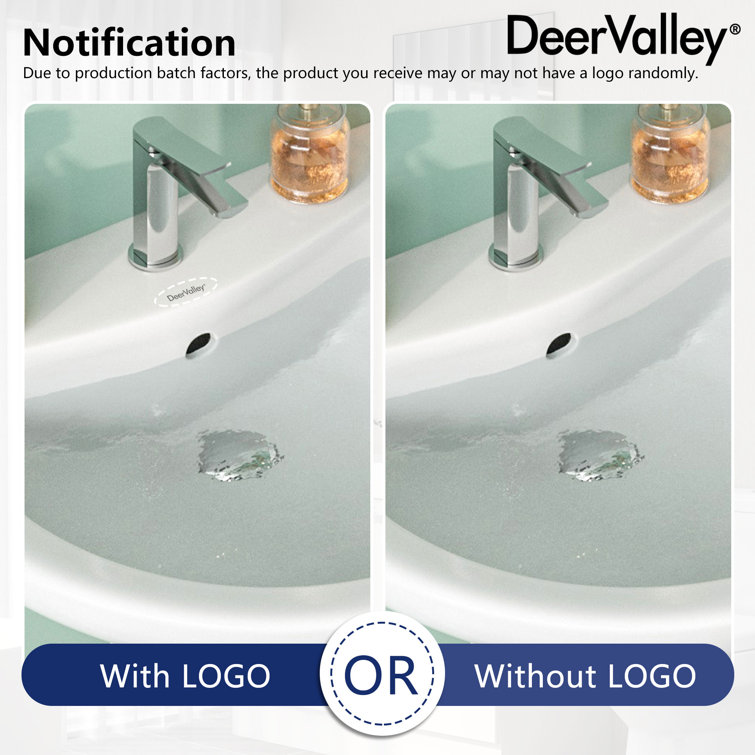 White Ceramic U-Shaped Pedestal Bathroom Sink with Overflow