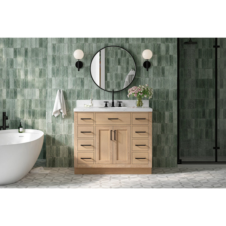 42'' White Wood Freestanding Single Bathroom Vanity Base