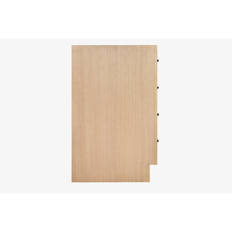 Hepburn 66" Medium Oak Freestanding Bathroom Vanity Base with Black Hardware