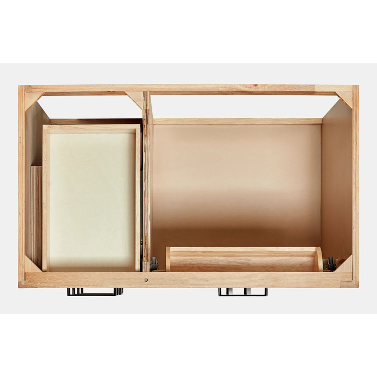 Oak Freestanding Single Vanity with Carrara Marble Top