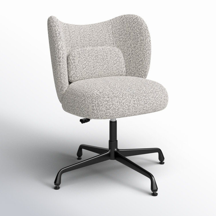 Plato Modern Gray Boucle Fabric Task Chair with Swivel Base