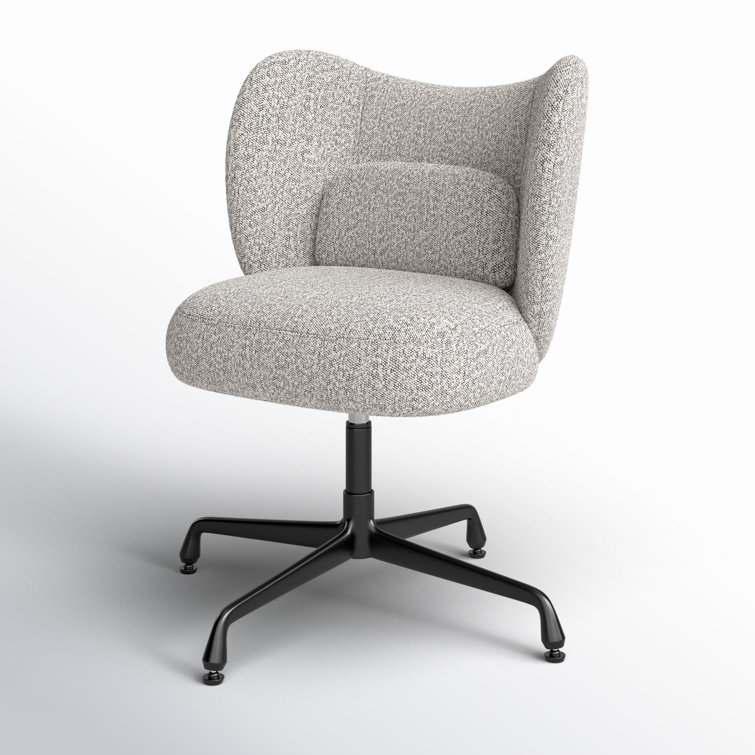 Plato Modern Gray Boucle Fabric Task Chair with Swivel Base