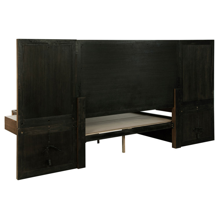 Ash Brown King Storage Bed with Headboard and Drawers