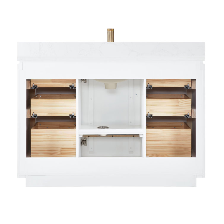 San 48'' White and Gold Single Bathroom Vanity