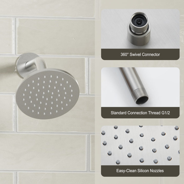Brushed Nickel Dual Rainfall and Handheld Shower System with 12-inch Ceiling Mount