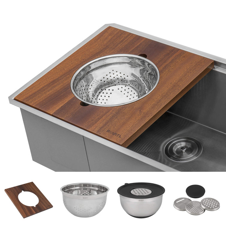 Ruvati 45-inch Brushed Stainless Steel Workstation Sink