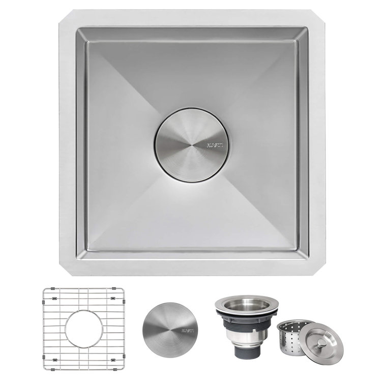 Ruvati 15" Stainless Steel Undermount Single Bowl Kitchen Sink