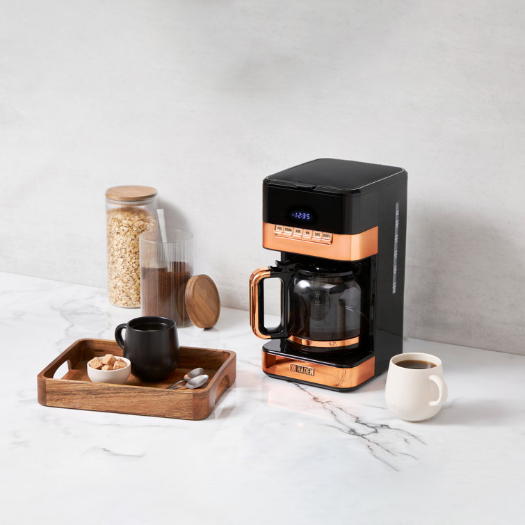 Haden Black and Copper 12-Cup Programmable Digital Coffee Maker