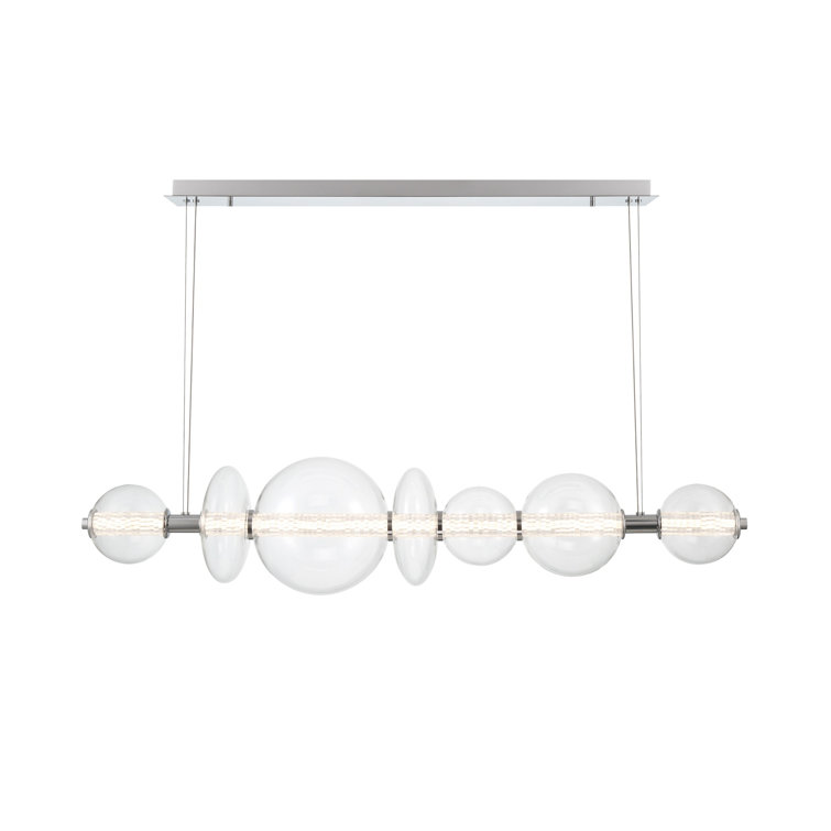 Chrome and Clear Glass Globe LED Chandelier