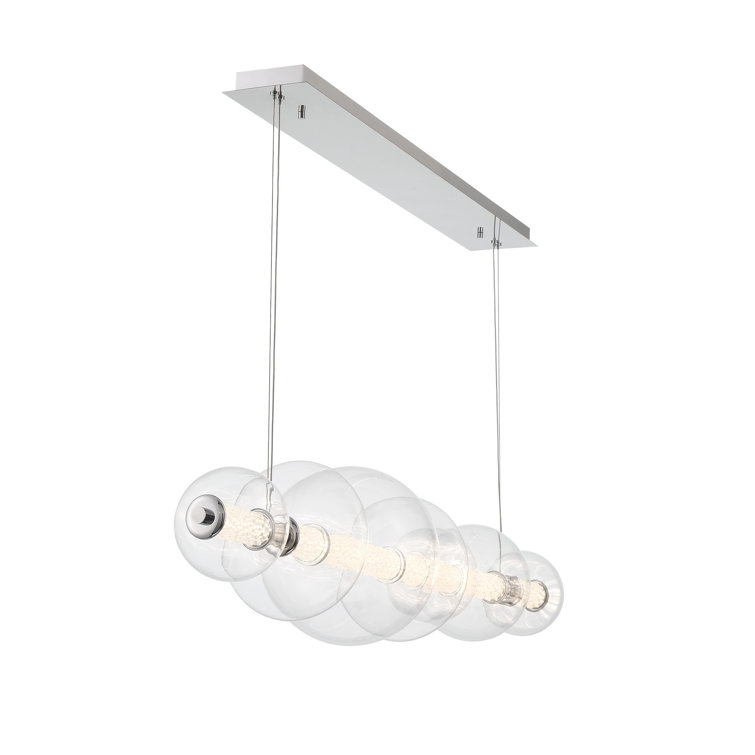 Chrome and Clear Glass Globe LED Chandelier