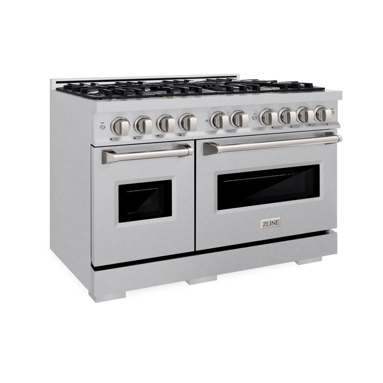 48" Stainless Steel Double Oven Gas Range with 8 Burners