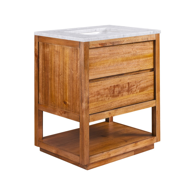 Oakman 30" Mango Wood Single Sink Vanity with Carrara Marble Top