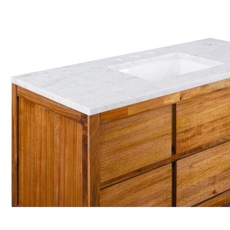 Oakman 48" Mango Wood Single Sink Vanity with Carrara Marble Top