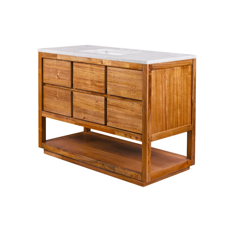 Oakman 48" Mango Wood Single Sink Vanity with Carrara Marble Top