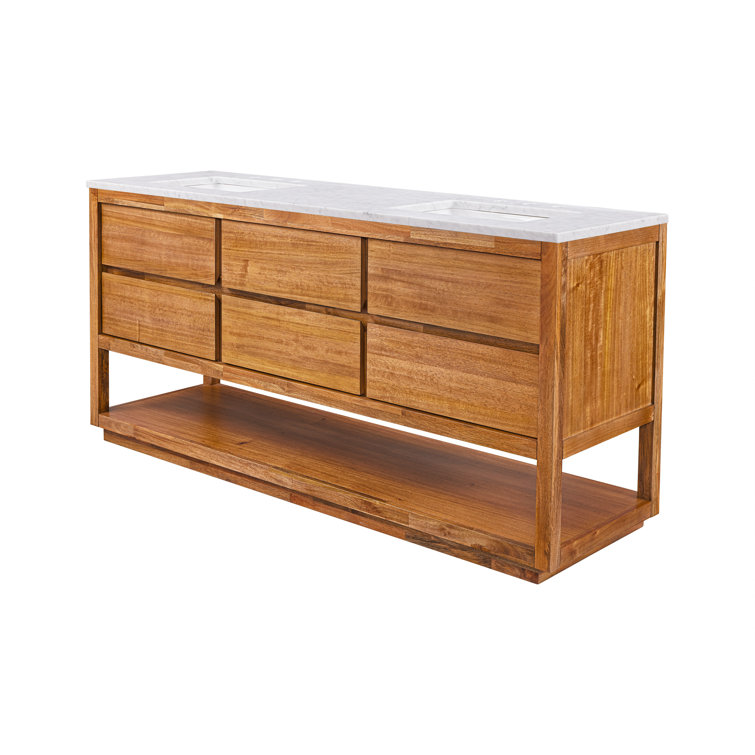 72'' Mango Wood Vanity with Carrara White Marble Top