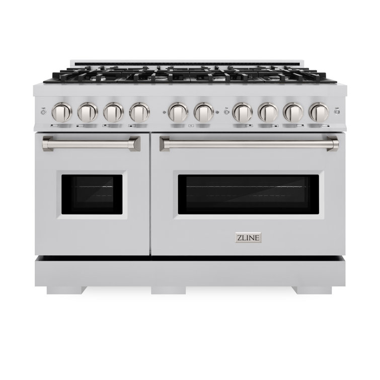 ZLINE 48" Stainless Steel Dual Fuel Range with 8 Burners and Griddle