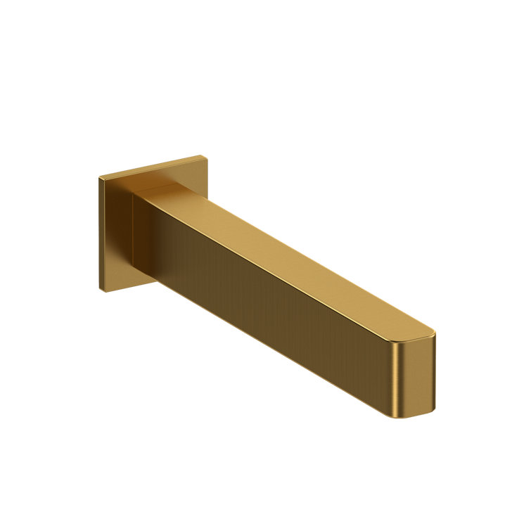 Modern Brushed Gold Wall Mounted Tub Spout