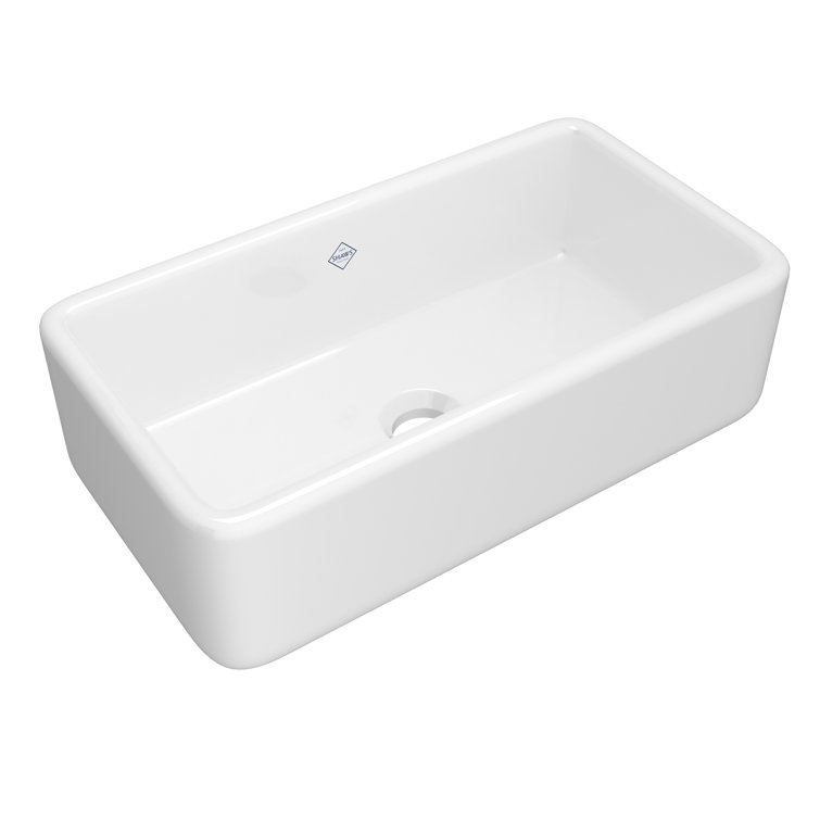 Lancaster 33" White Fireclay Farmhouse Apron Sink