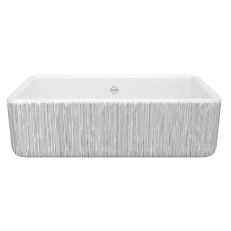 Lancaster 33" Silver Fireclay Farmhouse Apron Front Sink